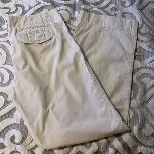 Womens Gap Pants Size 6 Tan White Stripe EUC Casual Straight Leg